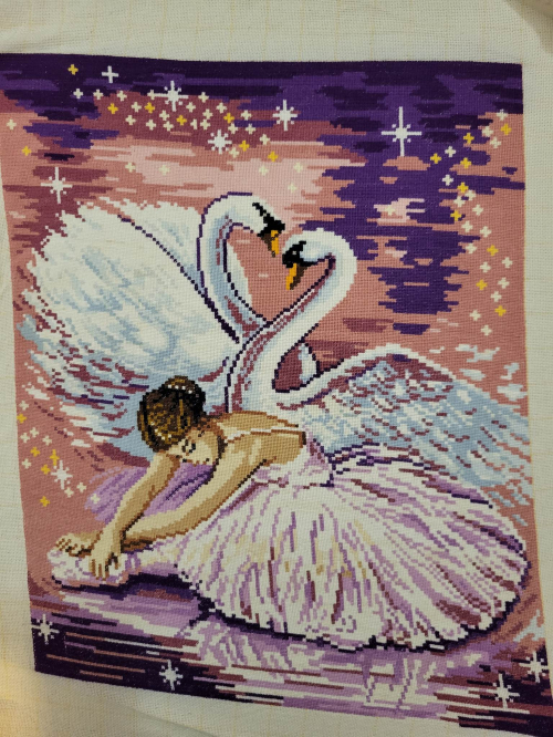 Гоблен Балерина с лебеди